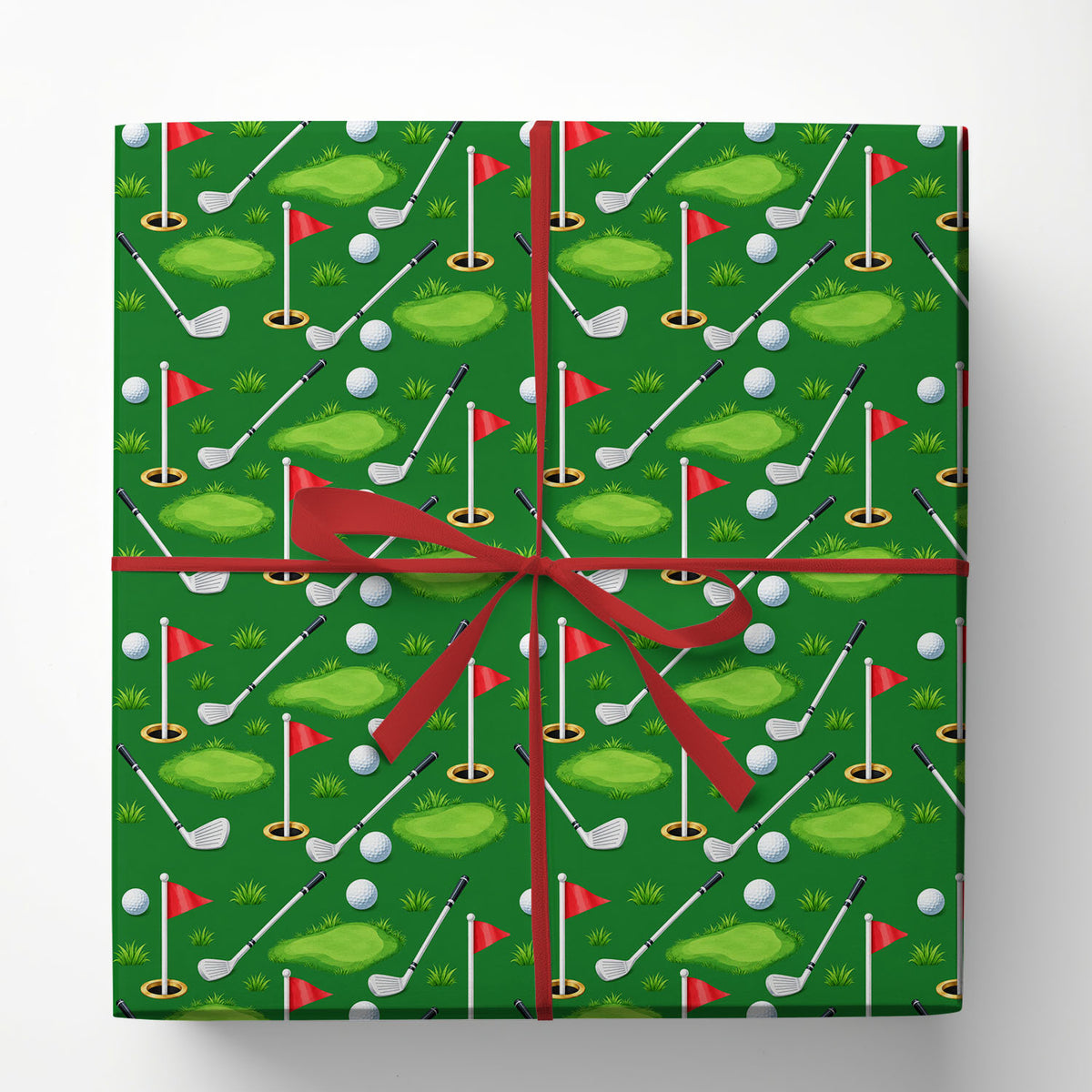 Golf Wrapping Paper, Green Golf Course Pattern Wrapping Paper Rolls, Gift Wrap For Golf Lover