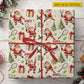 Personalized Christmas Tennis Wrapping Paper, Santa Claus Playing Tennis Pattern Wrapping Paper Rolls, Xmas Gift Wrap For Tennis Lover
