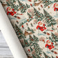 Vintage Christmas Skiing Wrapping Paper, Snowy Mountain Cabin And Pine Forest Pattern Wrapping Paper Rolls, Xmas Gift Wrap For Skiing Lover