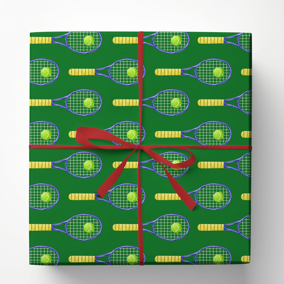 Tennis Wrapping Paper, Green Tennis Racket And Ball Pattern Wrapping Paper Rolls, Gift Wrap For Tennis Lover