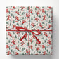Vintage Christmas Skiing Wrapping Paper, Santa Claus Ski Pattern Wrapping Paper Rolls, Xmas Gift Wrap For Skiing Lover