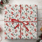 Vintage Christmas Skiing Wrapping Paper, Santa Claus Ski Pattern Wrapping Paper Rolls, Xmas Gift Wrap For Skiing Lover
