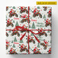 Personalized Christmas Motocross Wrapping Paper, Santa Claus Riding Dirt Bike Wrapping Paper Rolls, Xmas Gift Wrap For Dirt Bike Lover