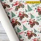 Personalized Christmas Motocross Wrapping Paper, Santa Claus Riding Dirt Bike Wrapping Paper Rolls, Xmas Gift Wrap For Dirt Bike Lover