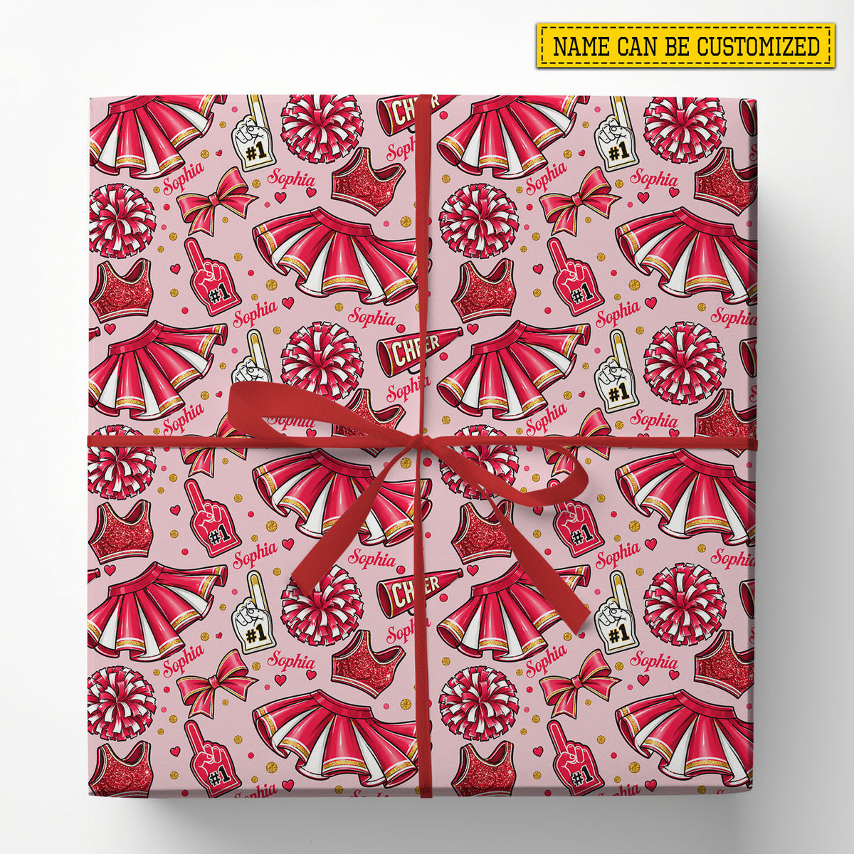 Personalized Cheerleading Wrapping Paper, Cheerleader Birthday Wrapping Paper Rolls, Gift Wrap For Cheerleading Lover