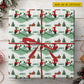 Personalized Christmas Pickleball Wrapping Paper, Penguins Playing Pickleball Wrapping Paper Rolls, Xmas Gift Wrap For Pickleball Lover