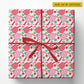 Personalized Pickleball Wrapping Paper, Pink And Red Striped Paddle Wrapping Paper Rolls, Gift Wrap For Pickleball Lover