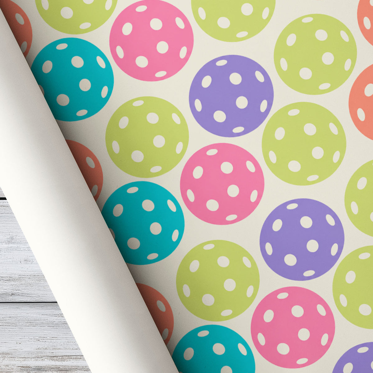Colorful Pickleball Wrapping Paper, Pastel Ball Pattern Sport Wrapping Paper Rolls, Gift Wrap For Pickleball Lover