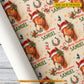 Personalized Christmas Horse Wrapping Paper, Elegant Horse Wears Santa Hat Wrapping Paper Rolls, Xmas Gift Wrap For Horse Lover