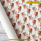 Personalized Christmas Hockey Wrapping Paper, Hockey Santa In White Background Wrapping Paper Rolls, Xmas Gift Wrap For Hockey Lover