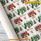 Personalized Christmas Tractor Wrapping Paper, Red & Green Tractor Wrapping Paper Rolls, Xmas Gift Wrap For Tractor Lover