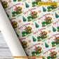 Personalized Christmas Tractor Wrapping Paper, Merry Christmas Wrapping Paper Rolls, Xmas Gift Wrap For Tractor Lover