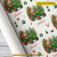 Personalized Christmas Tractor Wrapping Paper, Santa Rides A Green Tractor Wrapping Paper Rolls, Xmas Gift Wrap For Tractor Lover