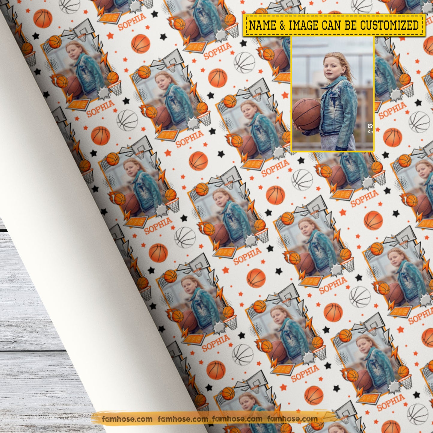Personalized Basketball Wrapping Paper, Ballin’ In Style Wrapping Paper Rolls, Gift Wrap For Basketball Lover
