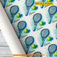 Personalized Tennis Wrapping Paper, Rackets And Balls Wrapping Paper Rolls, Gift Wrap For Tennis Lover