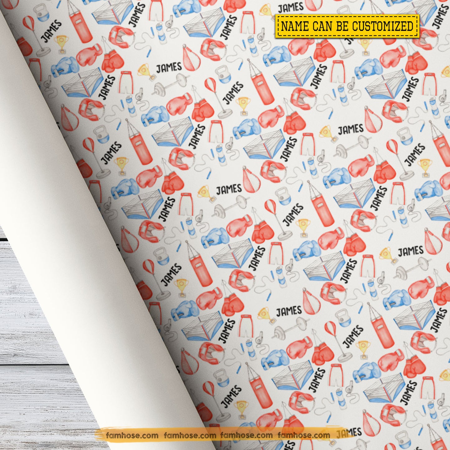 Personalized Boxing Wrapping Paper, Boxing-Themed Wrapping Paper Rolls, Gift Wrap For Boxer