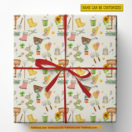 Personalized Garden Wrapping Paper, Whispers Of The Garden Wrapping Paper Rolls, Gift For Garden Lover