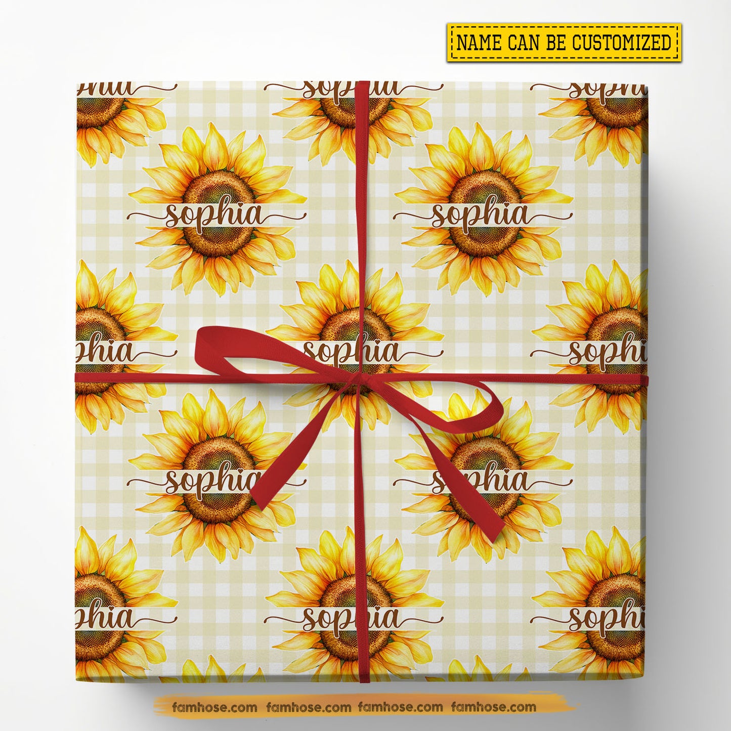 Personalized Sunflower Wrapping Paper, Blooming Sunlight Wrapping Paper Rolls, Gift For Sunflower Lover