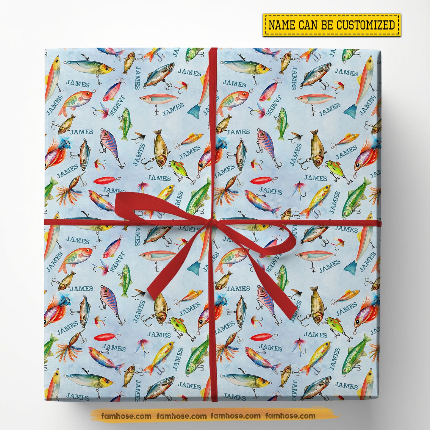 Personalized Fishing Wrapping Paper, Catch Of The Day Wrapping Paper Rolls, Gift For Fishing Lover