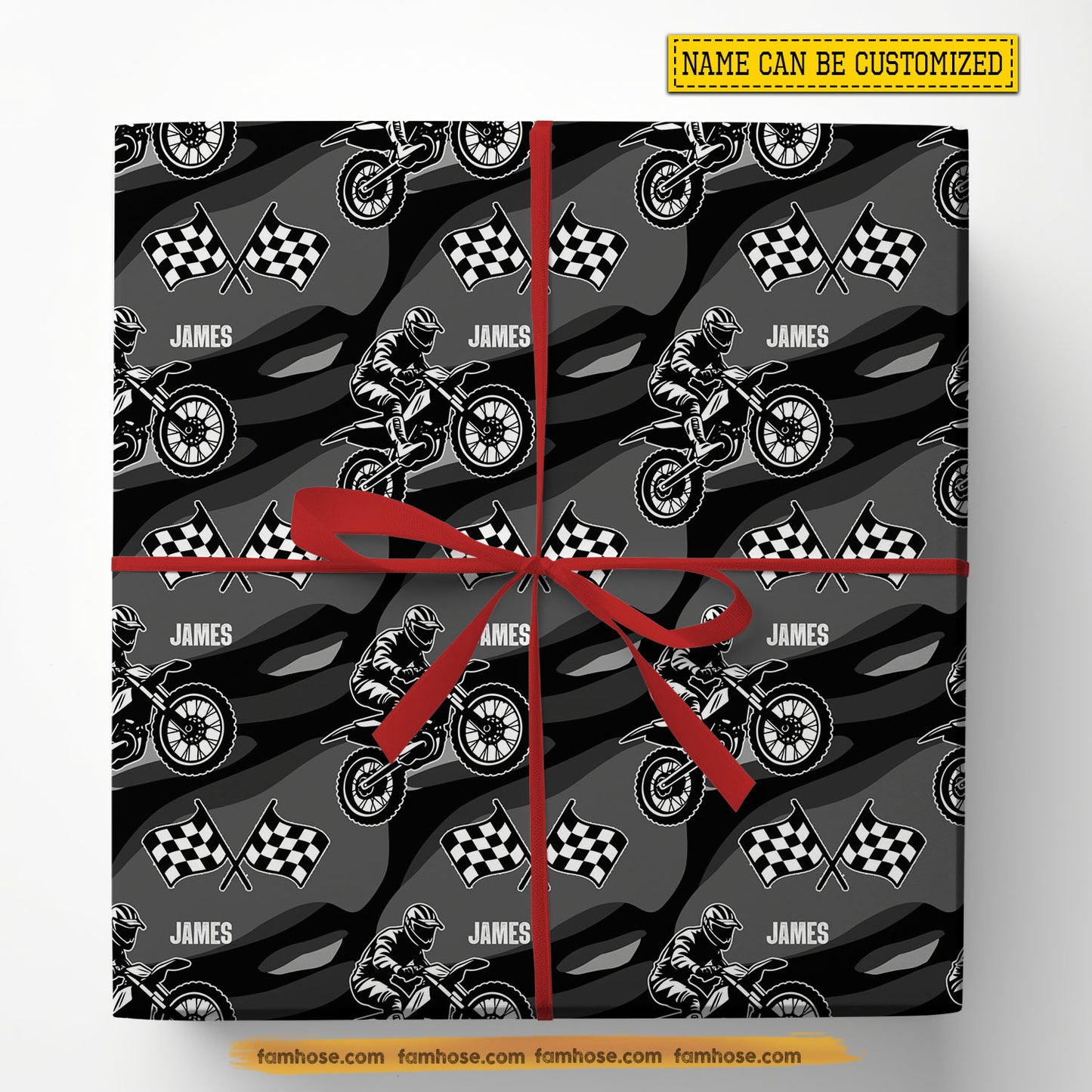Personalized Motocross Wrapping Paper, Motocross Madness Wrapping Paper Rolls, Gift Wrap For Motocross Lover