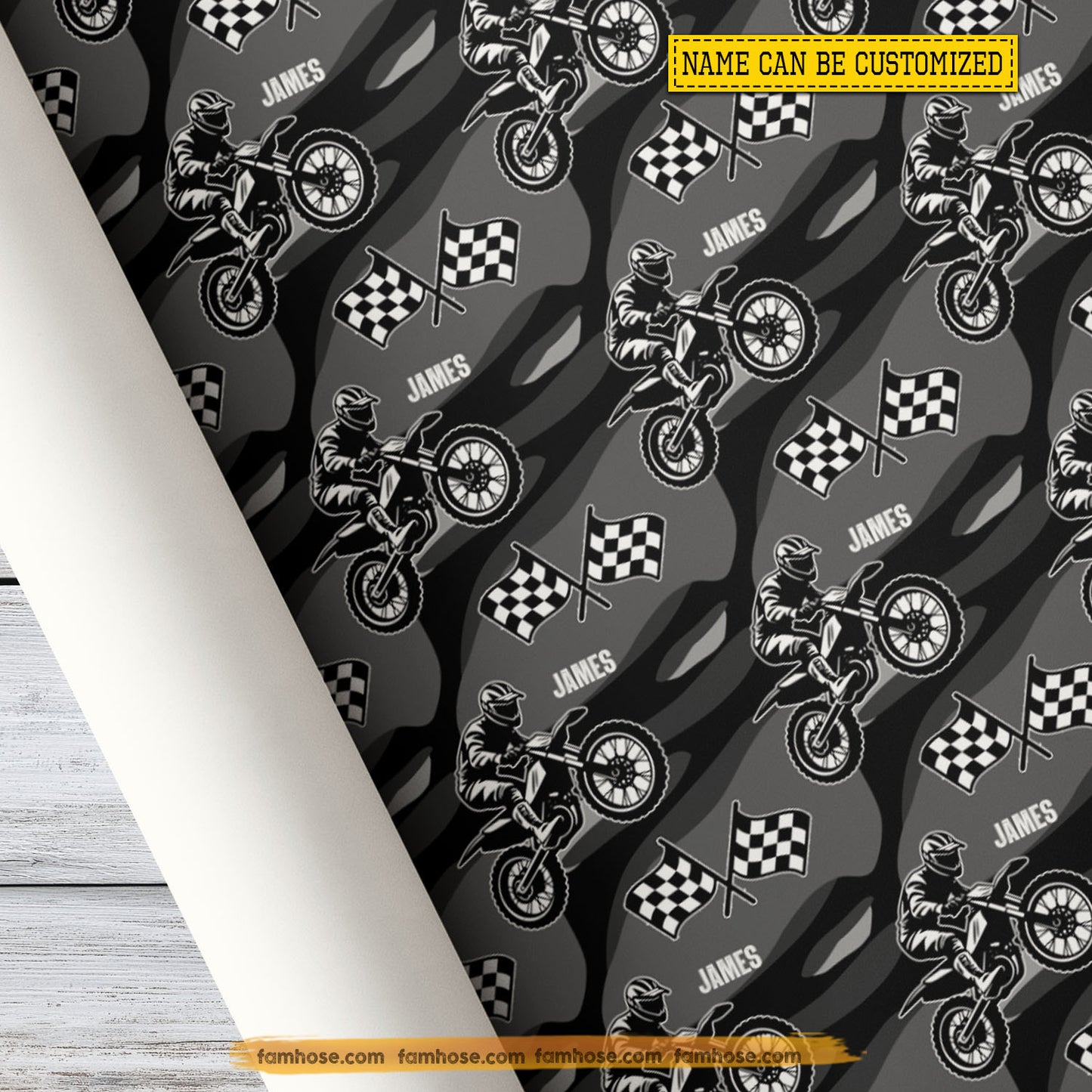 Personalized Motocross Wrapping Paper, Motocross Madness Wrapping Paper Rolls, Gift Wrap For Motocross Lover