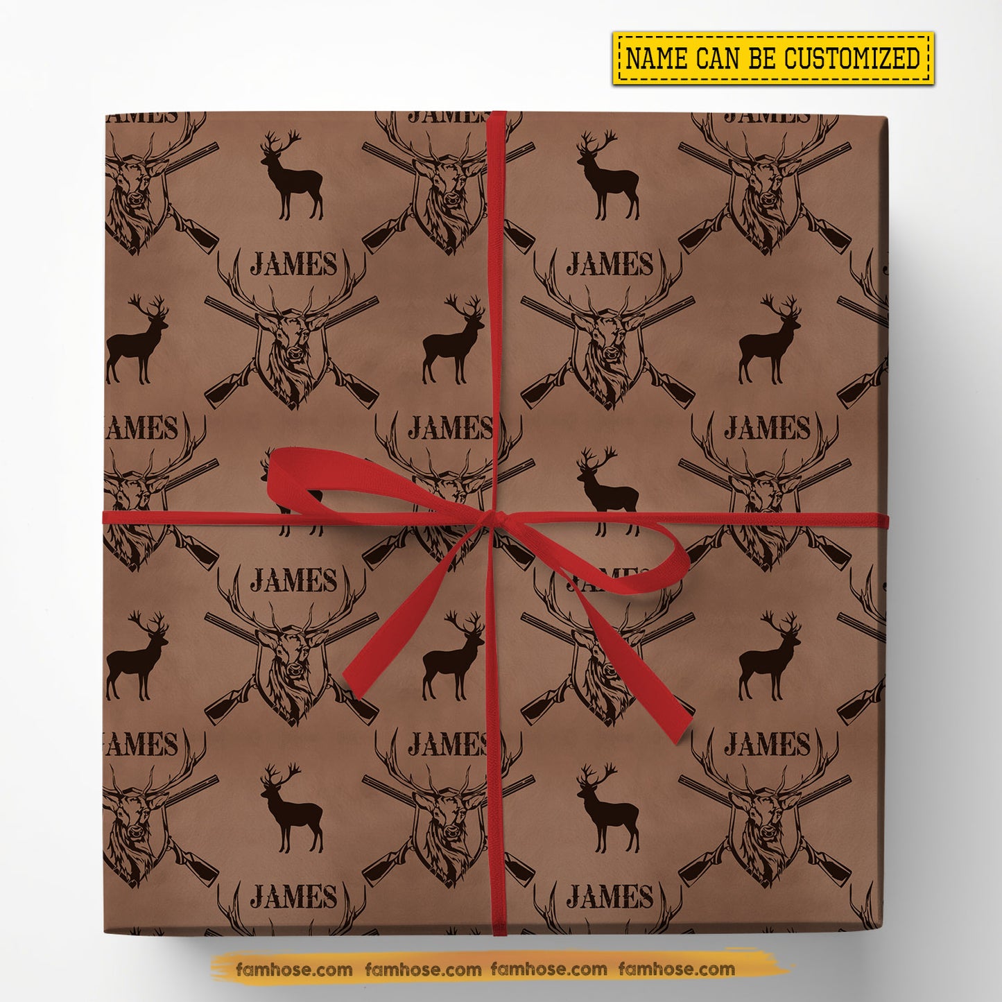 Personalized Deer Hunting Wrapping Paper, Wild Deer Hunter Wrapping Paper Rolls, Gift Wrap For Deer Hunting Lover