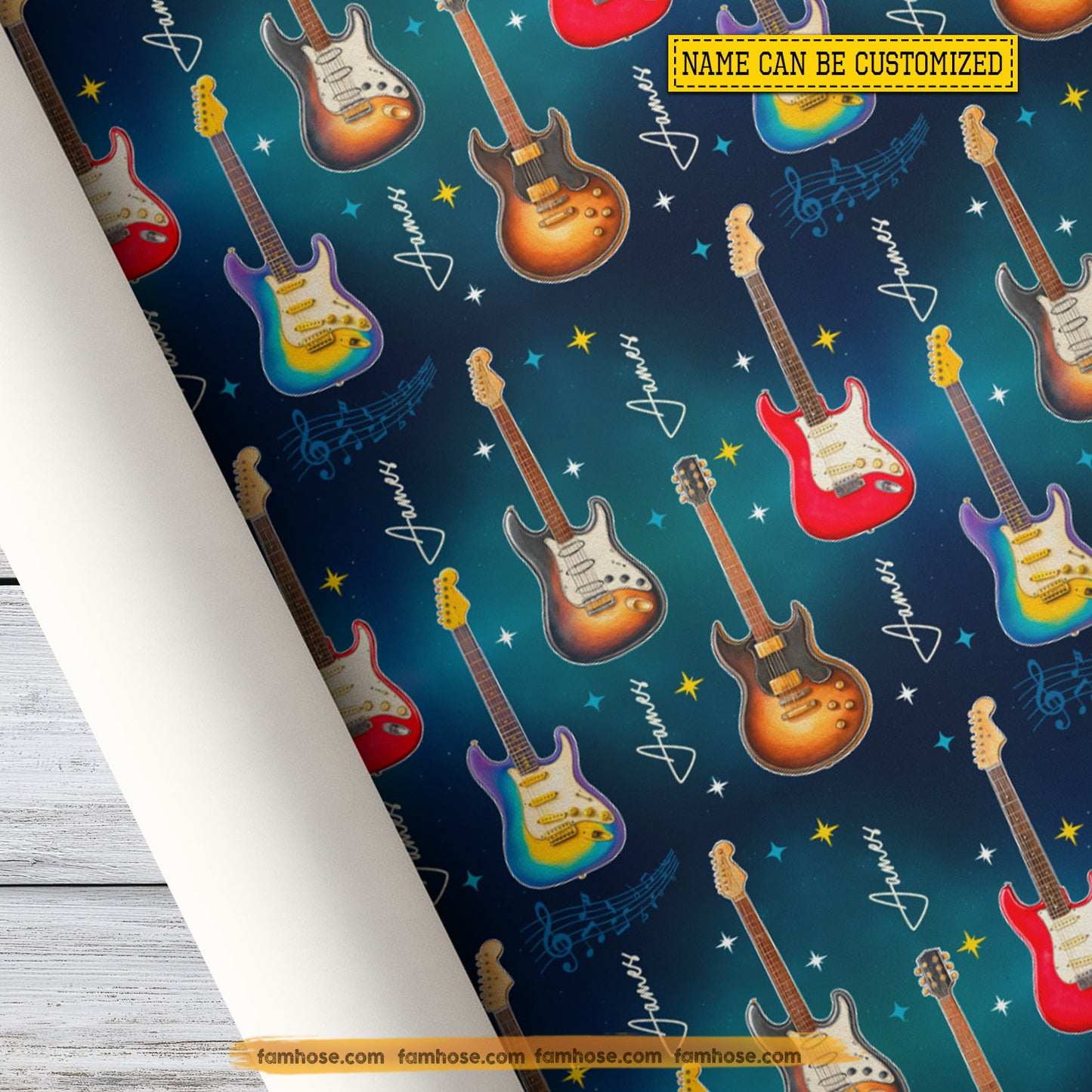 Personalized Guitar Wrapping Paper, Rock Star Guitar Wrapping Paper Rolls, Gift Wrap For Guitar Lover