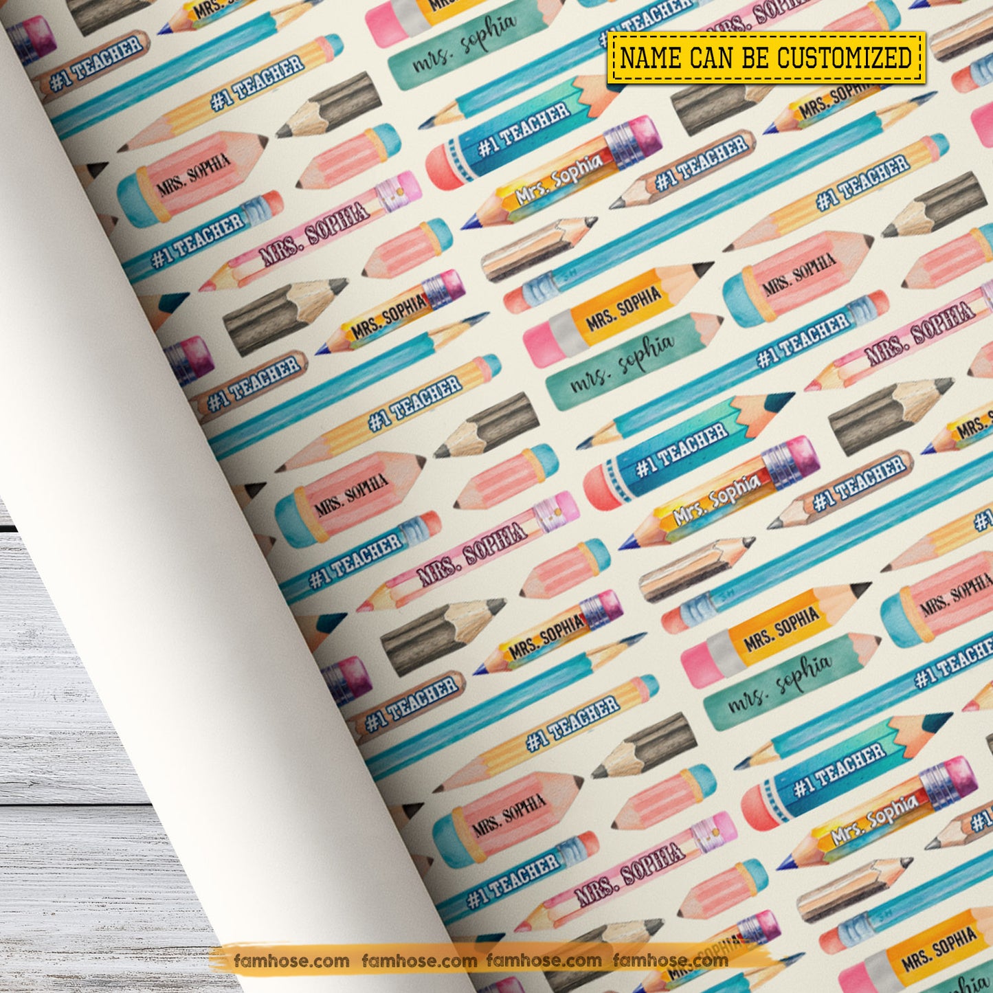 Personalized Teacher Wrapping Paper, Teacher Appreciation Wrapping Paper Rolls, Gift Wrap For Teacher