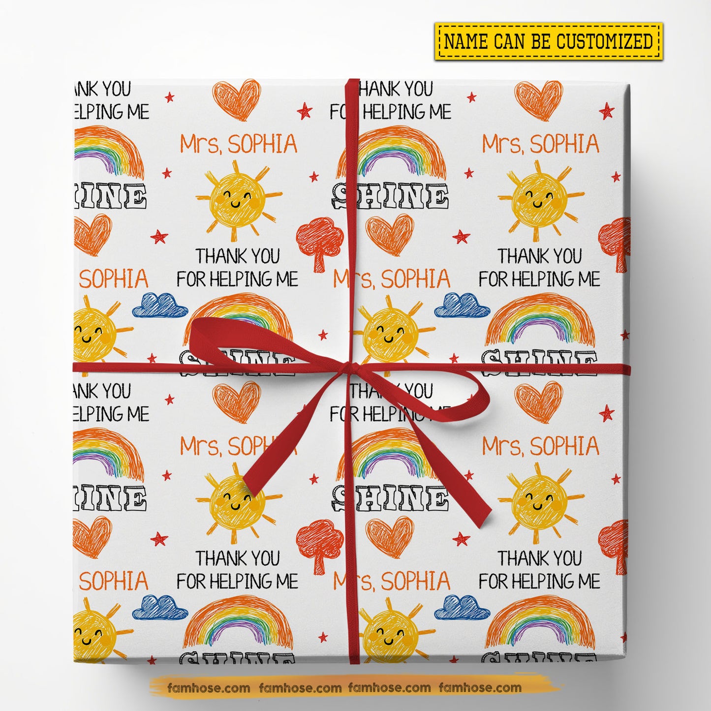 Personalized Thank You Wrapping Paper, Thank You For Helping Me Wrapping Paper Rolls Gift Wrap