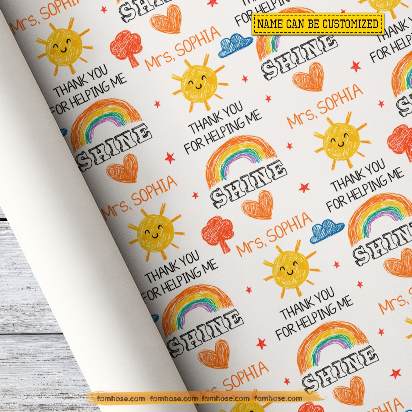 Personalized Thank You Wrapping Paper, Thank You For Helping Me Wrapping Paper Rolls Gift Wrap