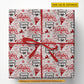 Personalized Valentine Wrapping Paper, Happy Valentine's Day Wrapping Paper Rolls, Valentine Gift Wrap For Your Lover
