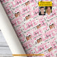 Funny Personalized Valentine Couple Wrapping Paper, Your Faces, Your Love Story Wrapping Paper Rolls, Gift Wrap For Couple