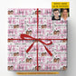 Funny Personalized Valentine Couple Wrapping Paper, Your Faces, Your Love Story Wrapping Paper Rolls, Gift Wrap For Couple