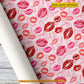 Personalized Valentine Wrapping Paper, Lipstick Kiss Wrapping Paper Rolls, Valentine Gift Wrap For Your Lover