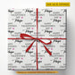 Personalized Valentine Wrapping Paper, Happy Valentine's Day Wrapping Paper Rolls, Valentine Gift Wrap For Your Lover