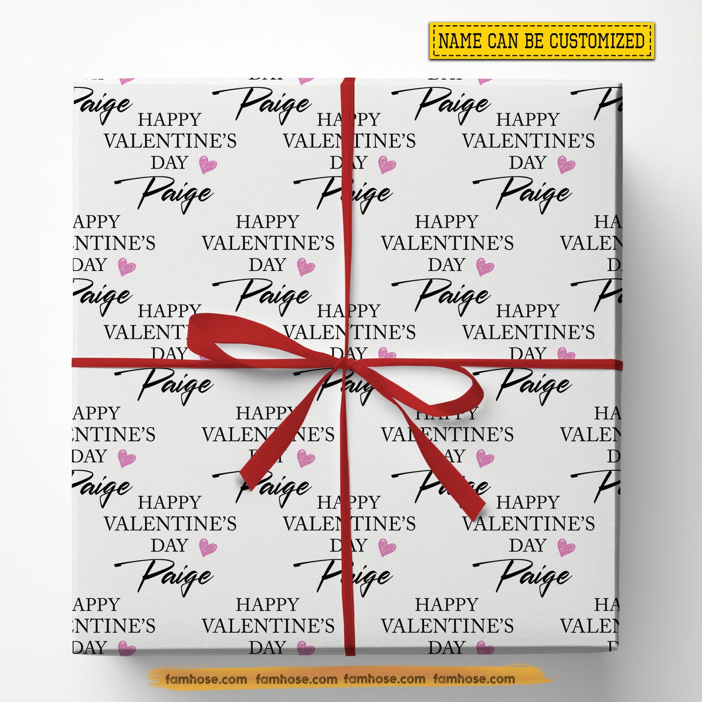 Personalized Valentine Wrapping Paper, Happy Valentine's Day Wrapping Paper Rolls, Valentine Gift Wrap For Your Lover