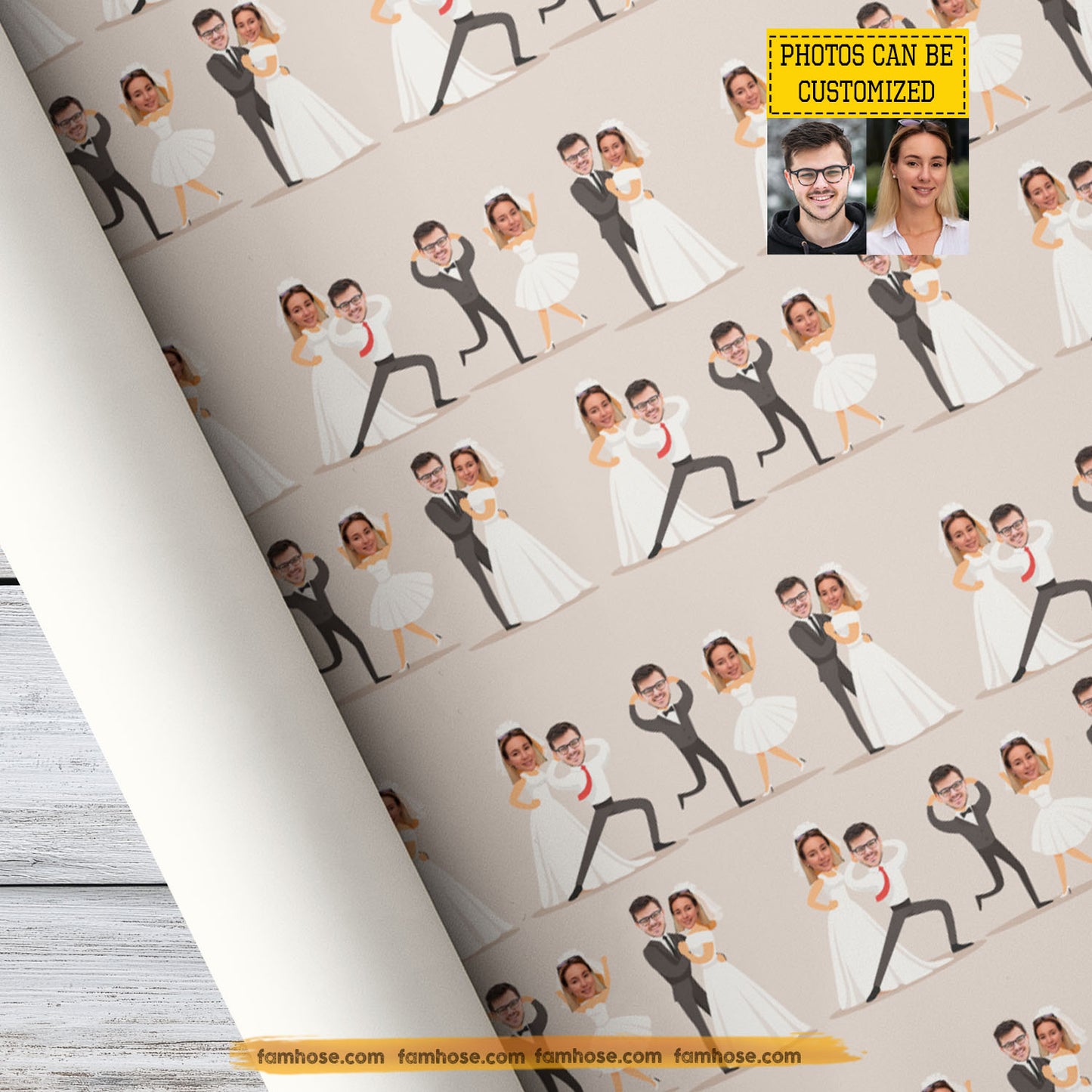 Funny Personalized Wedding Wrapping Paper, Married But Make It Fun Wrapping Paper Rolls, Valentine Gift