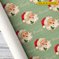 Vintage Personalized Santa Wrapping Paper, Retro Santa Claus Face Wrapping Paper Rolls, Xmas Gift Wrap