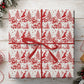 Vintage Christmas Santa Claus Wrapping Paper, Red And White Christmas Toile Pattern Wrapping Paper Rolls, Xmas Gift Wrap