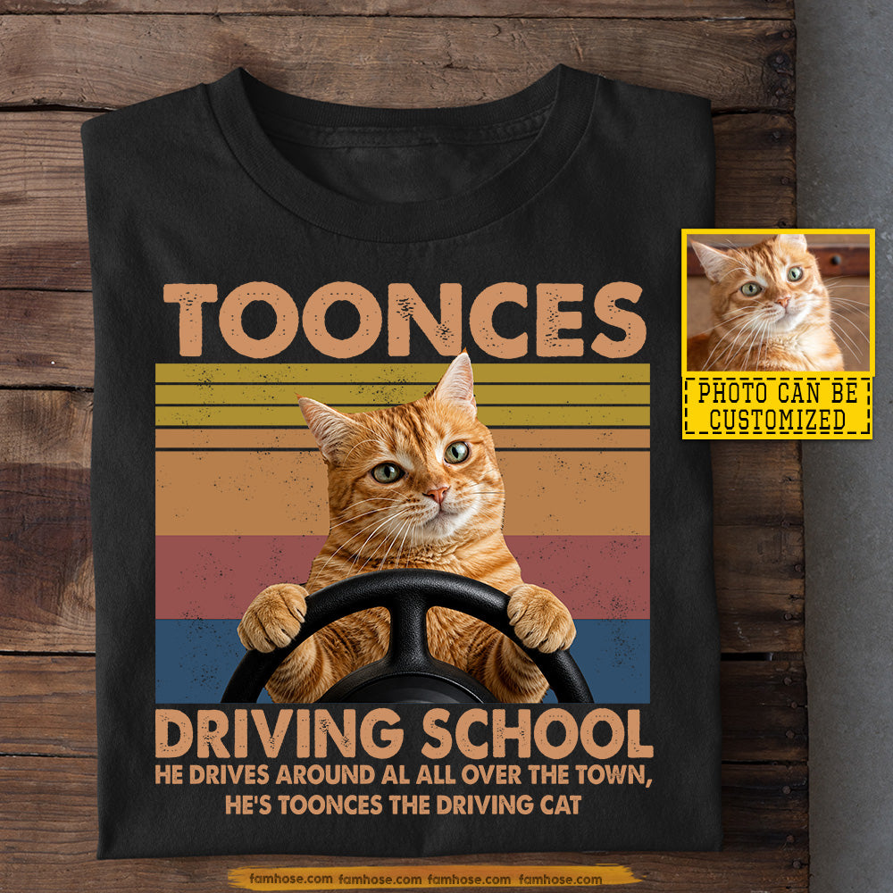 Vintage Personalized Toonces The Driving Cat T-shirt, Toonces Driving School Tees Retro Style Gift For Cat Lover