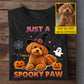Personalized Halloween Dog Witch T-shirt, Just A Spooky Paw Tees Spooky Season Gift For Dog Lovers
