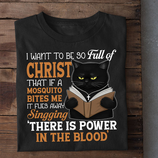 Funny Cat Jesus T-shirt, There Is Power In The Blood Tees Gift For Cat Lovers, Jesus Lovers