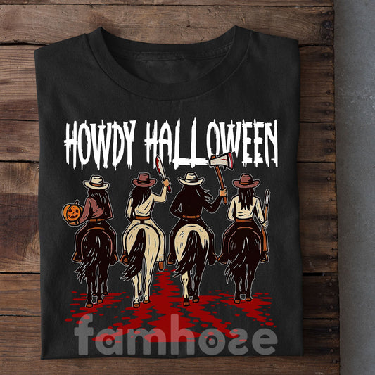 Funny Halloween Horse Riding T-shirt, Howdy Halloween, Spooky Season Gift For Horse Girl