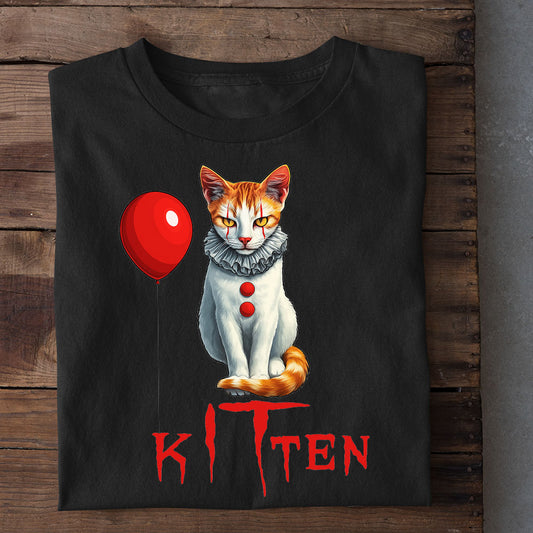 Halloween Cat T-shirt, kITten Tees Spooky Season Gift For Cat Lovers