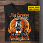 Personalized Halloween Volleyball Witch T-shirt, My Broom Broke Tees Spooky Season Gift For Volleyball Lovers