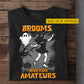 Funny Personalized Halloween Ice Skating Witch T-shirt, Brooms Are For Amateurs Tees Spooky Season Gift For Ice Skating Lovers