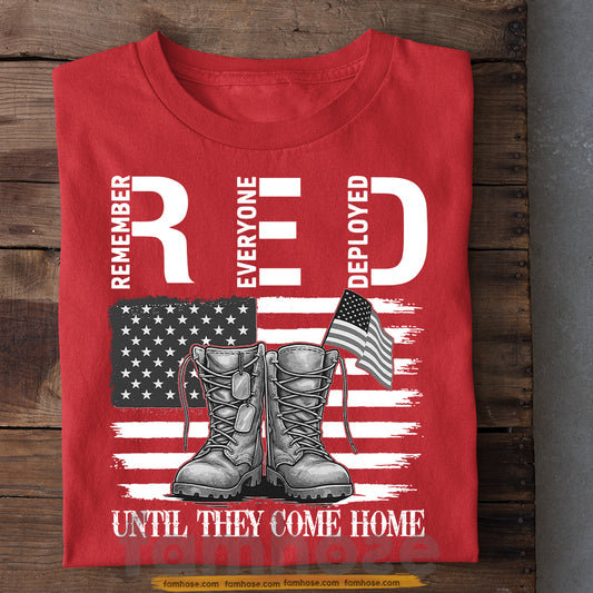 Veterans T-shirt, Red Until They Come Home Tees Gift For Veteran Lovers