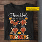 Personalized Thanksgiving T-shirt, Thankful For My Little Turkeys Tees Gift For Parents