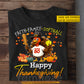 Personalized Thanksgiving Softball T-shirt, Faith Family Softball Thankful Turkey Tees Gift For Softball Lovers