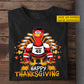 Personalized Thanksgiving Hockey T-shirt, Happy Thanksgiving Turkey Tees Gift For Hockey Lovers